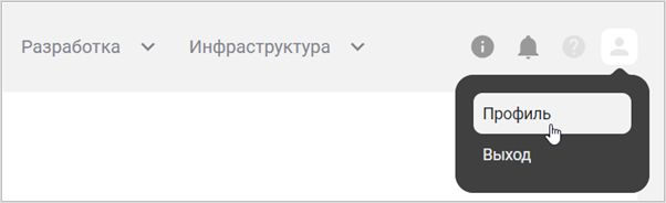 Выбор пункта Профиль в меню